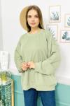 158896 B Yaka Oversize Sardonsuz Sweatshirt